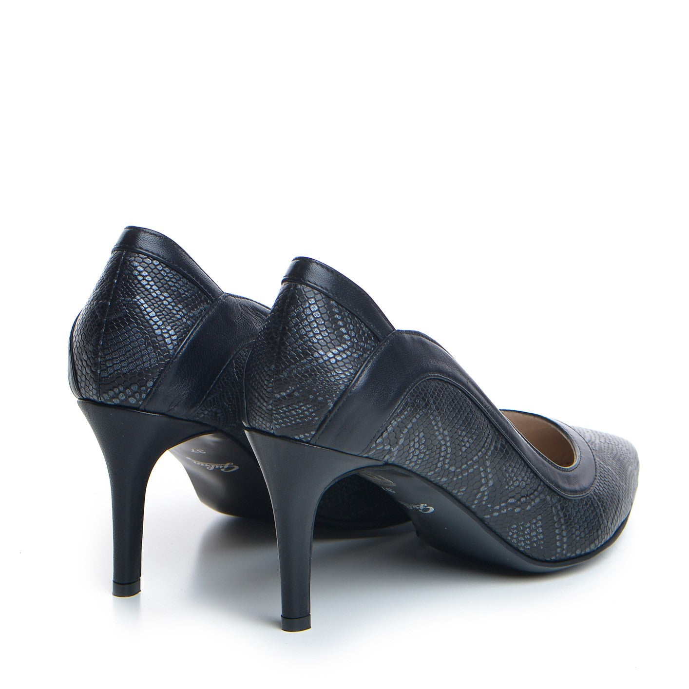 Pantofi dama Guban 1354 piele sarpe negru/nappa negru