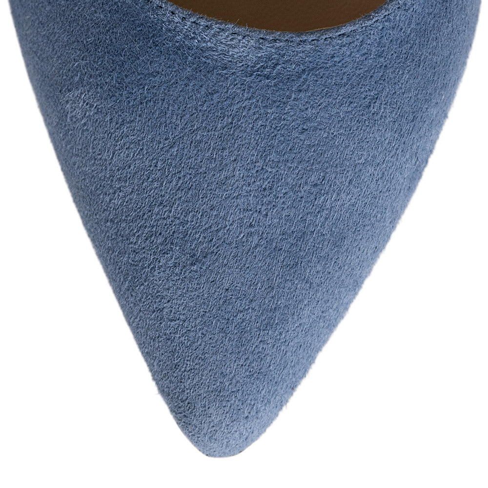 Pantofi dama Guban model 3514 piele velur sky