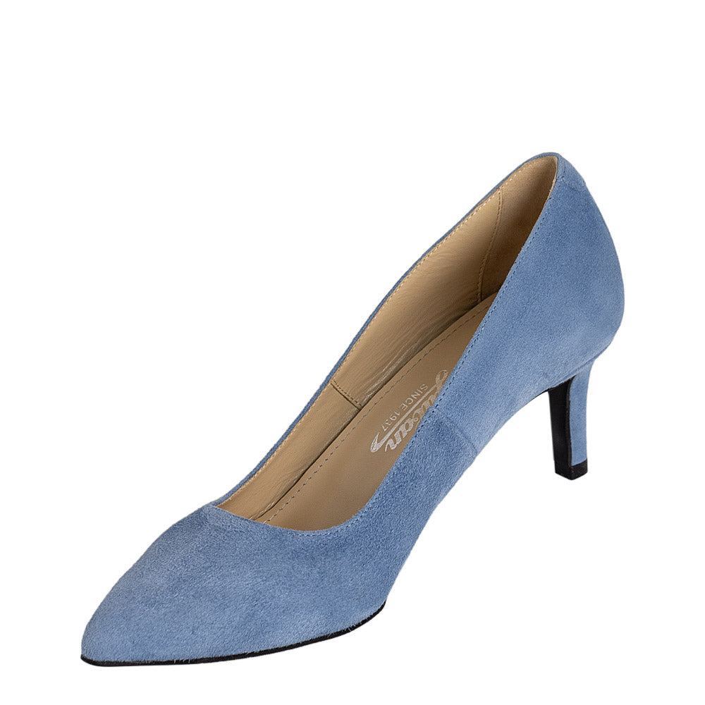 Pantofi dama Guban model 3514 piele velur sky