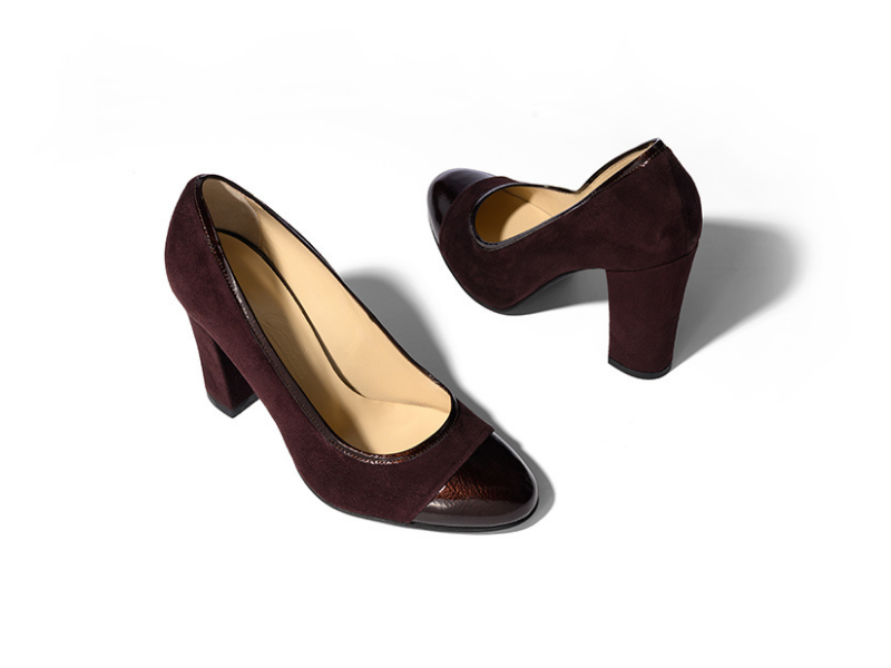 Pantofi 3687 Velur & Lac Maro