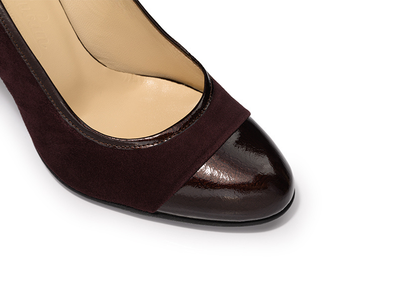 Pantofi 3687 Velur & Lac Maro
