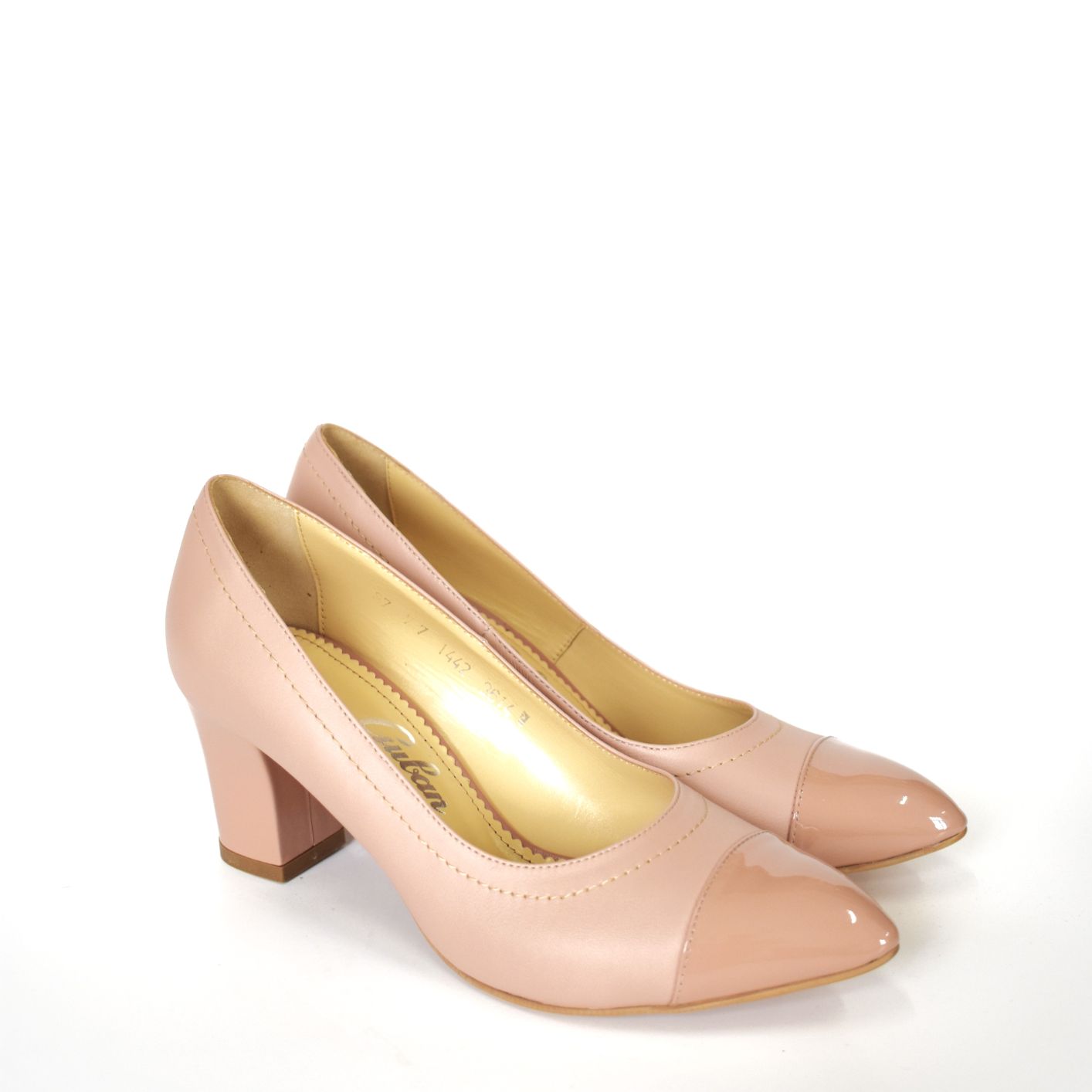 Pantofi dama Guban model 3614 piele nappa mocha mouse/ lac mocha mouse