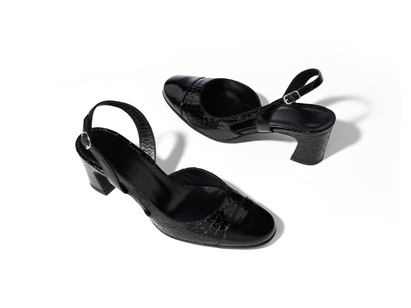Pantofi 3639 Naplac Negru & Lac Croco
