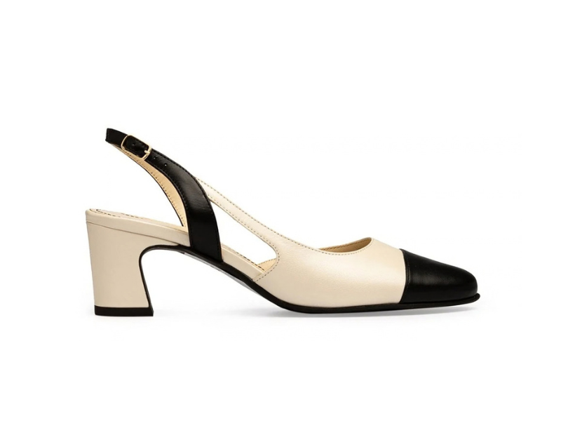Pantofi 3639 Nappa Crem & Negru