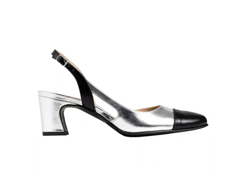 Pantofi 3639 Nappa Kristal Argintiu & Negru