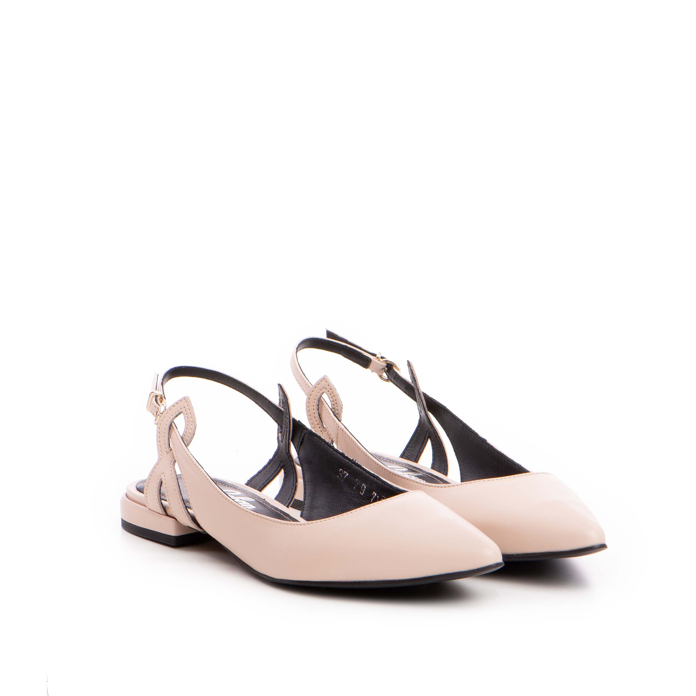 Balerini Guban model 3666 piele naturala nappa roz-nude