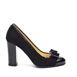 Pantofi 3687 Velur & Lac Negru