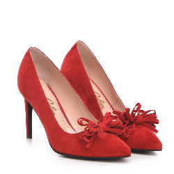 Pantofi dama Guban model 1401 piele velur rosu