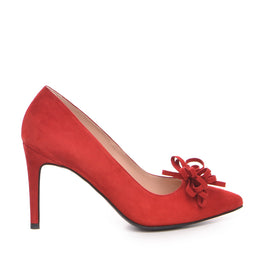 Pantofi dama Guban model 1401 piele velur rosu