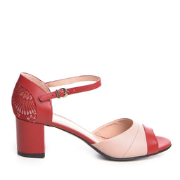 Sandale dama Guban model 3601 nappa rosu/roz