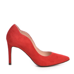Pantofi dama Guban model 1345 velur rosu