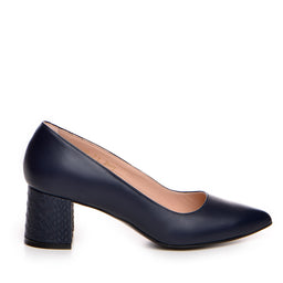 Pantofi dama Guban model 3583 nappa bleumarin/sarpe bleumarin
