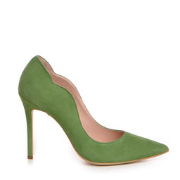 Pantofi dama Guban model1250 piele velur verde