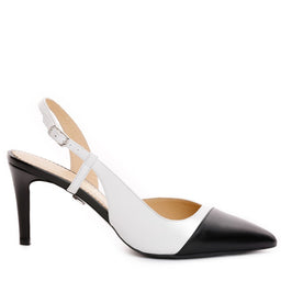 Pantofi de dama Guban 1326 nappa alb/nappa negru