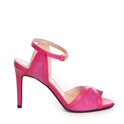 Sandale dama Guban model 1381 piele nappa magenta/velur fuxia