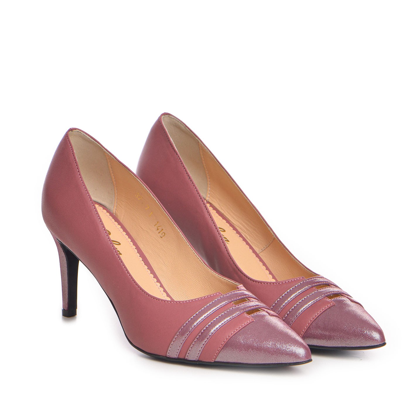 Pantofi  dama Guban model 1419 piele velur laminat bordo