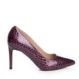 Pantofi dama Guban model 1206 piele nappa croco mov