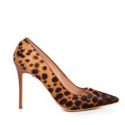 Pantofi dama Guban model 1256 ponei animal print/ nappa coniac