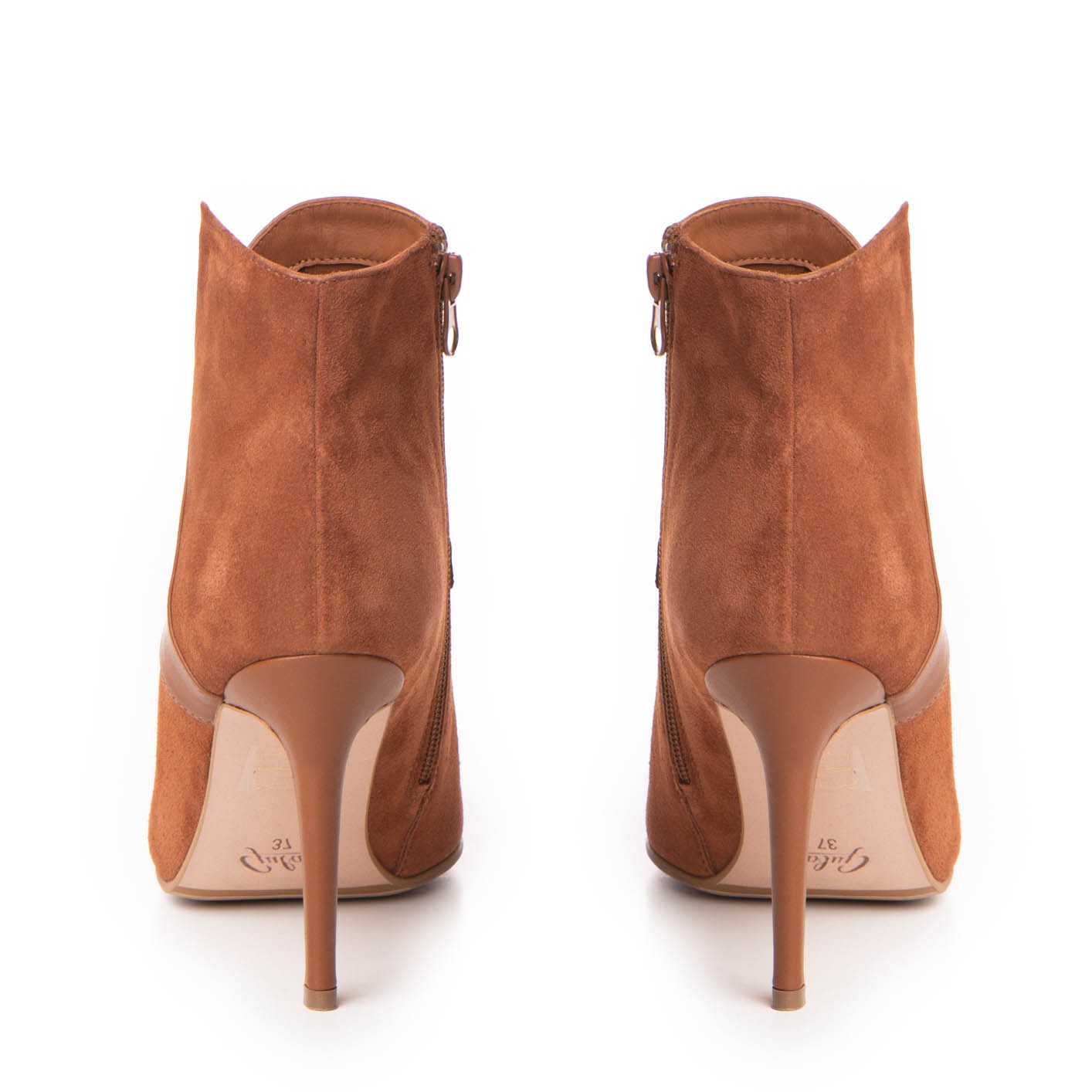 Botine dama Guban model 1265 velur coniac/ nappa coniac