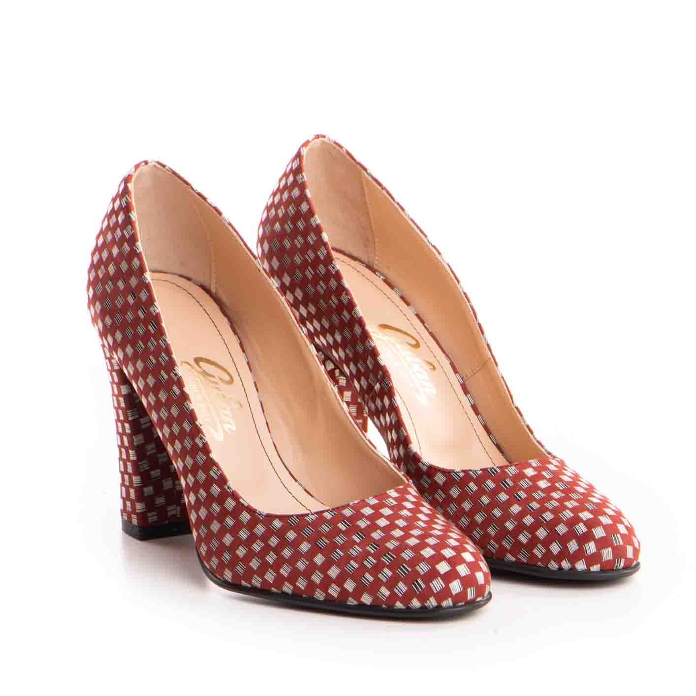 Pantofi dama Guban model 3577 piele nappa sah bordo