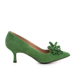 Pantofi dama Guban model 1479 velur verde trifoi