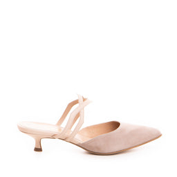 Saboti dama Guban model 1490 piele nappa velur bej/ nappa roz-nude