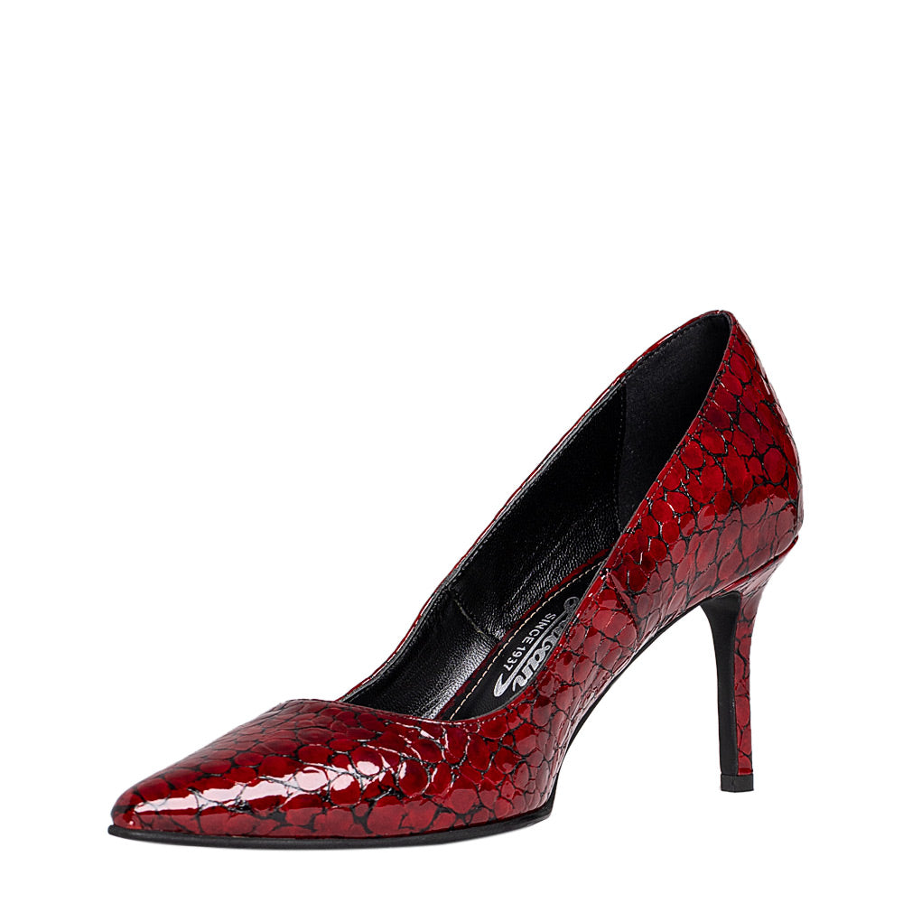 Pantofi dama Guban model 1570 piele nappa animal print rosu