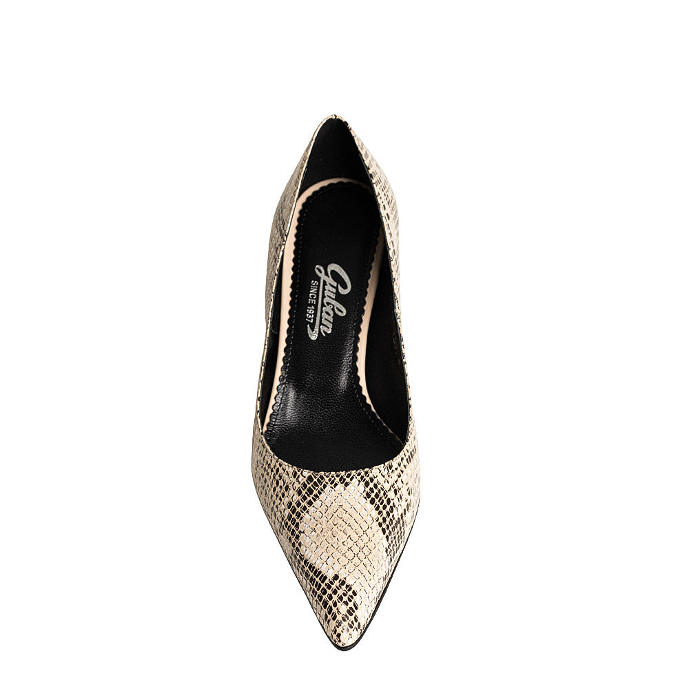 Pantofi dama Guban model 1591 piele nappa animal print bej