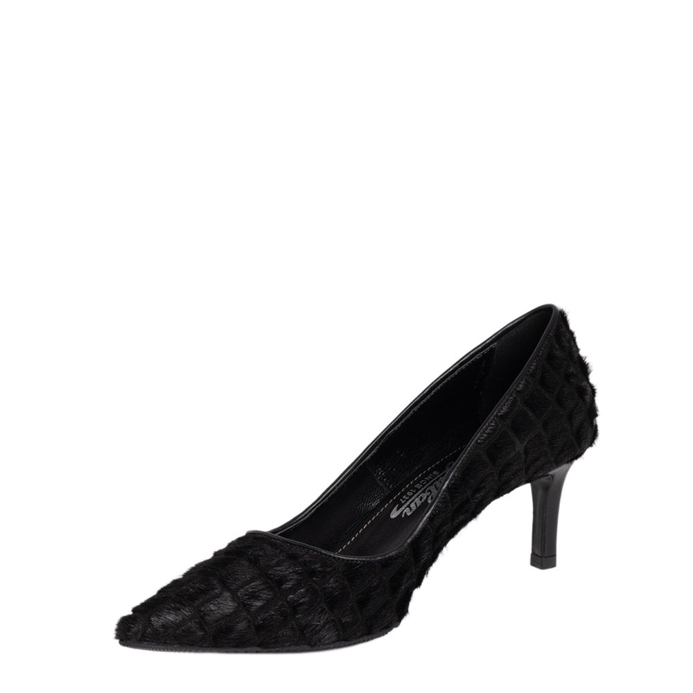 Pantofi dama Guban model 1581 piele ponei animal print negru