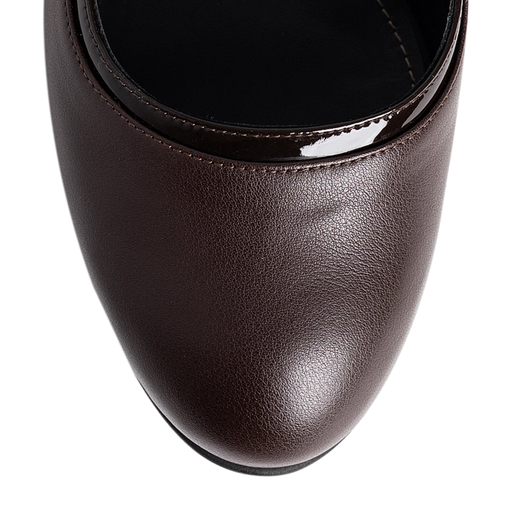 Pantofi dama Guban model 3643 piele nappa maro/lac maro