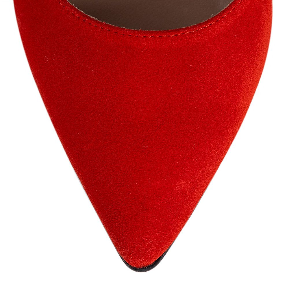 Pantofi dama Guban model 3514 piele velur rosu