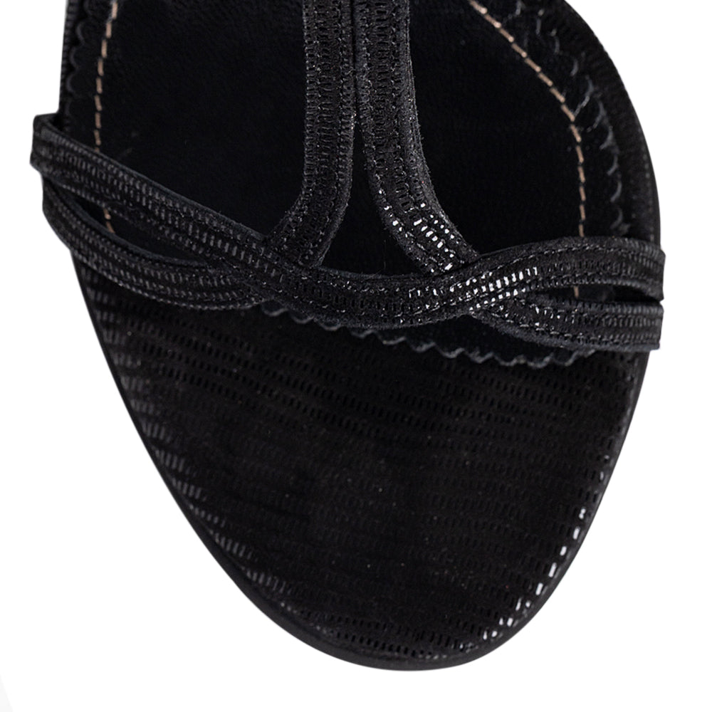 Sandale dama Guban model 1552 velur fish negru