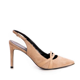 Pantofi 1558 Velur Bej & Nappa Camel